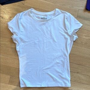 Hollister White Fitted Short Sleeve T-Shirt